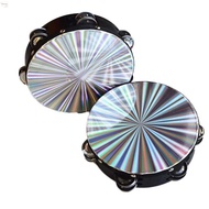 MXBEAUTY Hand Drum, 6/8/10 Inch Rainbow Wood Radiant Tambourine Handbell, Durable Performance Educat