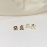 Made In Japan Platinum/18K Gold Four-Prong Setting 25+25 = 50 Points Natural Diamond Earrings 24 Hou