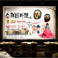 Custom Korean style bbq uisine Background  Industrial  Wallpaper mural 3D Hand-Korean Theme Restaura