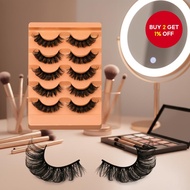 GROINNEYA Russian Fluffy Eyelashes 8D Wispy Strip Lashes Dramatic Long Thick Volume Eyelashes  GROIN