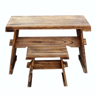 [Guqin Table]Elegant Antique Wooden Guqin Table Children's Practice Guqin Table and Stool Made of Bu