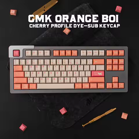 GMK Orange Boi Large Set Cherry Profile DYE-SUB Keycap English Custom Personality Keycaps For Mechan
