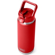 YETI Rambler 26 oz Bottle, Vacuum Insulated, Stainless Steel with Color Matching Straw Cap