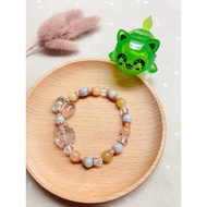 🐾 Jadeite & Golden Silk Jade - Nine Tail Fox - Crystal Bracelet