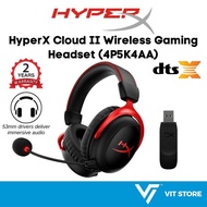 HyperX Cloud II Wireless Gaming Headset 2.4GHz Red (4P5K4AA) DTSX Compatible PC, PS5, PS4 (HHSC2X-BA