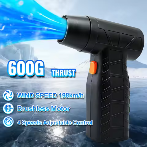 Powerful Air Blower 600g Thrust Rechargeable Blower 198km/h Wind Speed Brushless Air Duster 18650 Ba