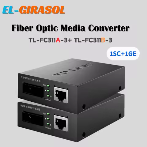 1000M 1SC+1GE TP-LINK TL-FC311A-3 + TL-FC311B-3 Transceiver SM Single-Fiber SC Interface Fiber Optic