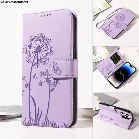 Dandelion Butterfly Flip Leather Case For Samsung Galaxy J3 J5 A3 A5 2016 2017 A7 A9 A8 A6 J4 J6 Plu