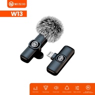 MIXIO W13 W14 Mic Wireless Clip on Microphone Mikrofon Lavalier HP Plug & Play - W14 TYPE-C