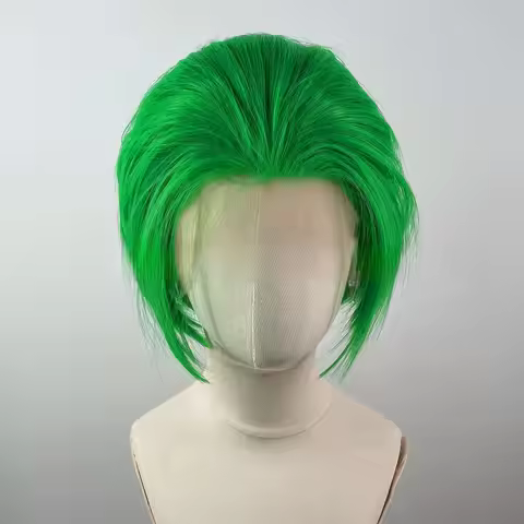 Light Green Short Bob Cut for joker Cosplay 13x4 Lace Front Wigs for Men Glueless Synthetic Hair Hea