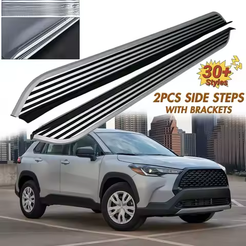 High Quality 2Pcs 4.Inch Wide Aluminum Fixed Side Steps Running Boards Fit 2022-2025