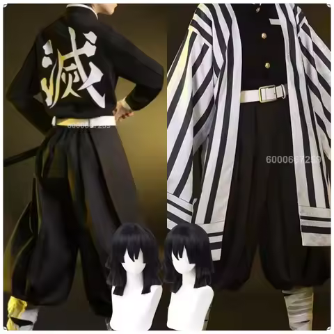 Promotion Price Anime Iguro Obanai Cosplay Costume for Kisatsutai Men Haori Uniform Wig Mask Hallowe