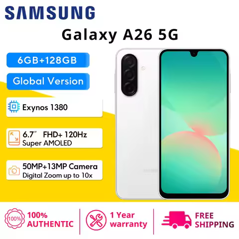 Samsung Galaxy A26 5G Smartphone Exynos 1380 Processor 6.7" 120Hz Super AMOLED Display 50MP Camera 5