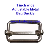 PELARAS TALI BEG BESI ADJUSTABLE METAL BUCKLE SILVER - 1.0 INCH (2 PCS)