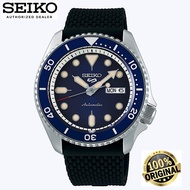 (Official Warranty) Seiko 5 Sports Blue Dial Silicone Strap Automatic Men Watch SRPD71K2