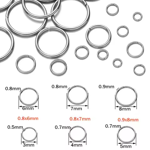 100-200pcs 4/5/6/78/9/10mm Stainless Steel Jump Rings Open Split Ring Connectors for DIY Jewelry Mak