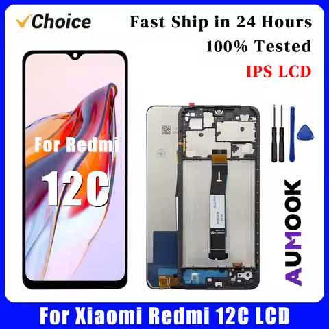 for Redmi 12C AAA+ IPS LCD Display Touch Screen Digiziter Assembly pantalla For Xiaomi Redmi 12C Wit