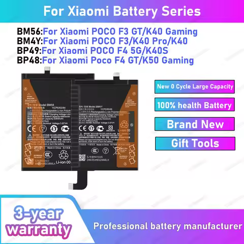 BM56 BM4Y BP48 BP49 2026 Years 100% New Battery For Xiaomi K40 Gaming/K50 Gaming/K40/K40S/K40 Pro Ph