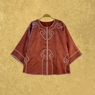 【朱紫】 新中式復古紅云紗上衣