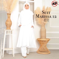 Muslimah Suit - Marissa 12A (Acut) - Ironless Cey Crepe Jubah Seluar Haji Umrah Hitam Putih Navy Purple Grey