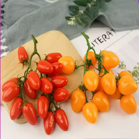 Simulation Cherry Tomatoes Fake Fruit Skewers Tomato Models Artificial Small Tomato Window Displays 