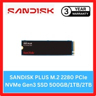 SanDisk PLUS M.2 2280 PCIe NVMe SSD (500GB/1TB/2TB)