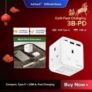 Airbot Air 3B-PD | Extension Socket 3250W 3 Outlets Socket Multi Power Adaptor with USB + Type-C PD