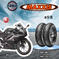 TAYAR MAXXIS R15 YAMAHA R15 STANDARD 110/70-17 & 140/70-17 MAXXIS VICTRA S98 TYRE MAXIS S98ST