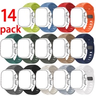TEMU 14 ชิ้น สายซิลikonกีฬา สำหรับ Apple Watch Series 11/10/9/8/7/6/5/4/3/2/1/SE, Ultra 1/2/3 - ขนาด