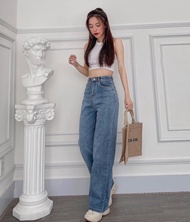 Quần jean ống suông đứng chất co giãn chuẩn form hack dáng chân dài Q11