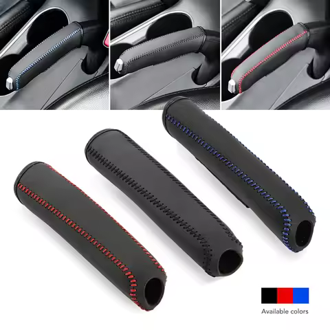 2024 Leather Gears Handbrake Cover Auto Accessories for Ford Fiesta Focus Mondeo Ecosport Kuga Focus