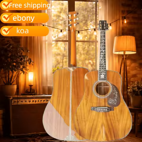US Local Dispatch Natural Koa D45 Acoustic Guitar, 41 Inch, Koa Timber Body, 6 Strings, Wood Guitar,
