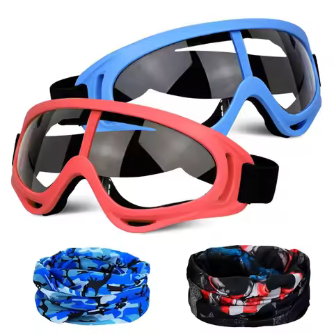 Protective Goggles / Safety Glasses / Motorcycle Eyewear Compatible with Nerf Guns for Kids Teens Ga