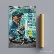 F1 Fernando Alonso portraits Formula 1 car poster canvas painting prints wall art pictures for livin