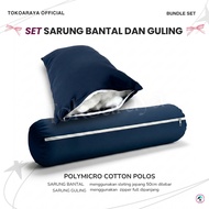 TOKOARAYA BUNDLE Polymicro Cotton Plain Pillowcase & Bolster Case Set SML XL