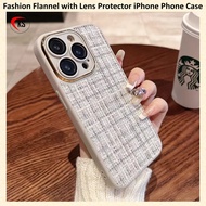 Fashion Flannel with Lens Protector Phone Case iPhone 14 Pro Max 13 Pro Max 12 Pro Max 11 Pro Max