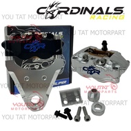 CARDINALS RACING RC-4 4POT REAR CALIPER BRAKE WITH REAR MOUNTING BRACKET 82MM 4POT REAR CALIPER SILV