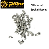 Pillar Ultralight 5R Internal Spoke Nipples 14G Thread 10.5mm for MTB Road Bike Round Head Brass/Alu
