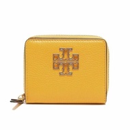 【TORY BURCH】簍空雙T LOGO零錢短夾-黃色