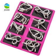 JIAER Montessori Puzzle Toy, Metal Puzzle 3D Design Wire IQ Games, Brain Games Set of 8 Puzzle Wire 