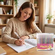 12 Colors Glitter Pen Set For Kids Adult Coloring Drawing Crafting Doodling