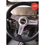 ☀ ❀ Mitsubishi Ralliart OMP Steering Wheel 14inch Available BOSS KIT ADAPTOR