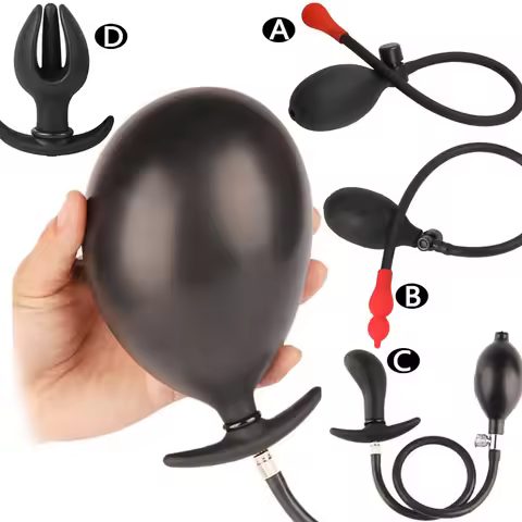 4-kinds Silicone Inflatable Anal Plug Dilator Huge big Buttplug Dilatador Anal Expander Butt Plugs P