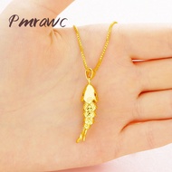 Pmrawc | Fashion Au999 Gold Swing Fish Pendant Cute Carp Wild Necklace FS964