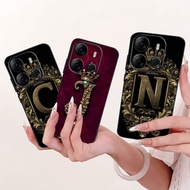For Tecno Spark Go 2023 Case Pop 7 Pro Phone Cases BF7n BF6 BF7 BF7h Retro Letters Crown Matte Soft 