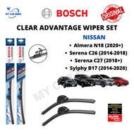 BOSCH Clear Advantage U Hook Wiper Set Nissan Almera N18 (2020+) / Serena C26 C27 (2014+) / Sylphy B