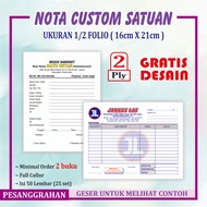 Print custom 2-ply notes, size 1/, 2 folio, cash notes, Invoice, sales notes, free design