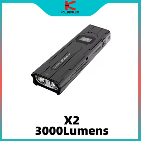 Klarus X2 Ultra-Thin Palm-Sized EDC Tactical Flashlight 3000Lumens Bulit-in 1500mAH Batterry