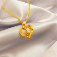 916 gold Love Pendant /916 Gold Necklace Rantai Leher Emas