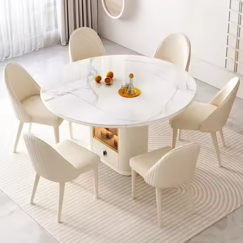 Extendable Conference Table Dining Kitchen Nordic Center Bedside Round Table Coffee Balcony Livingro